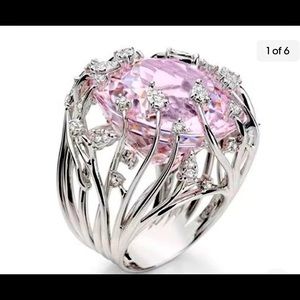 Gorgeous Women Wedding Rings 925 Silver Oval Cut Cubic Zircon Size 8